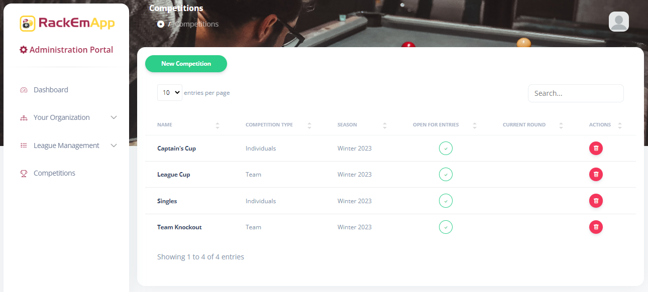 Competition Management – RackEmApp Documentation